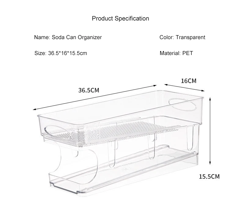 New Clear Stackable Drink Beverage Rolling Soda Can Dispenser Holder