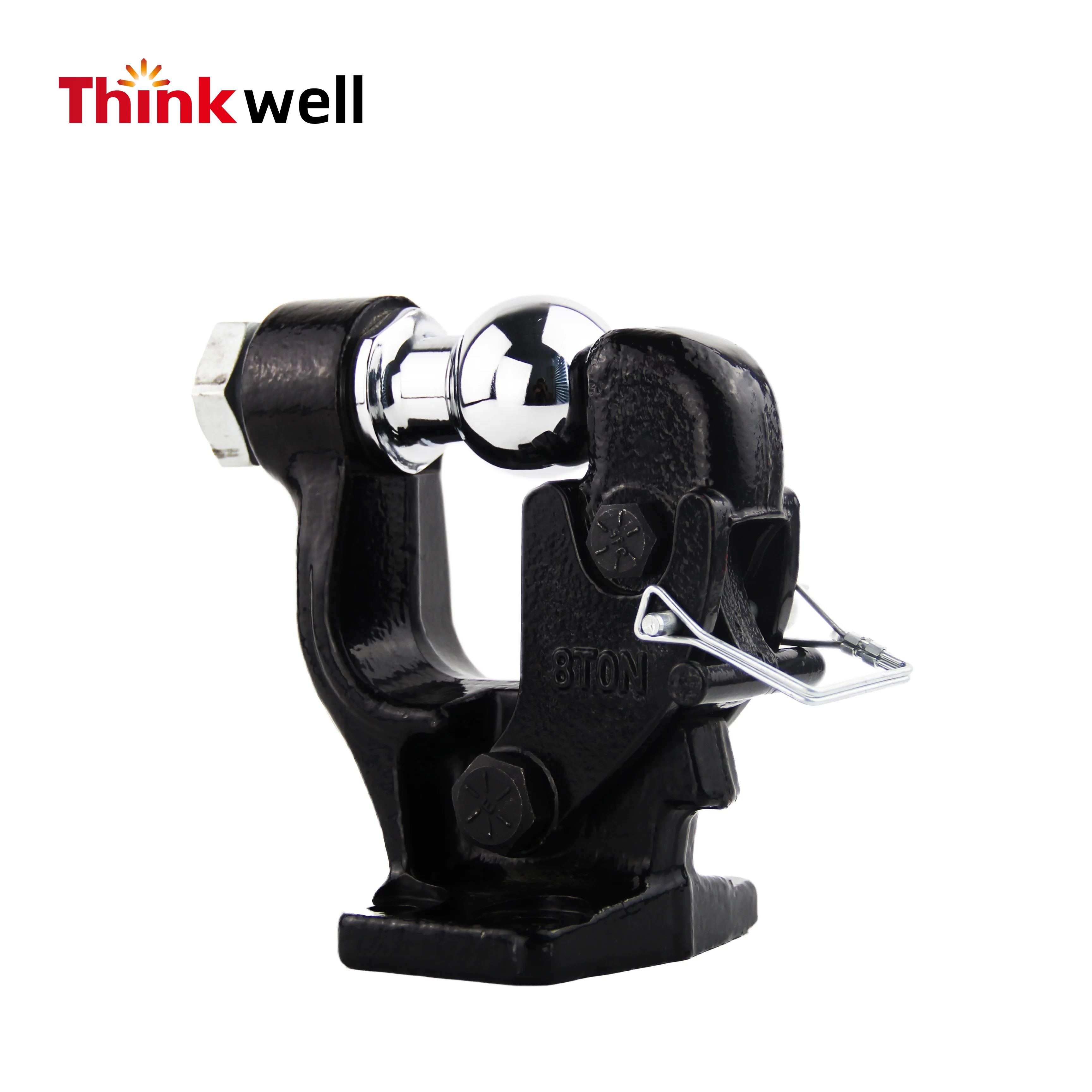 10-Tonnen-Pintle-Haken Mit Kugelkupplung – 6,4 Cm Kugel, 39,5 Cm Lang, Geschmiedeter Stahl