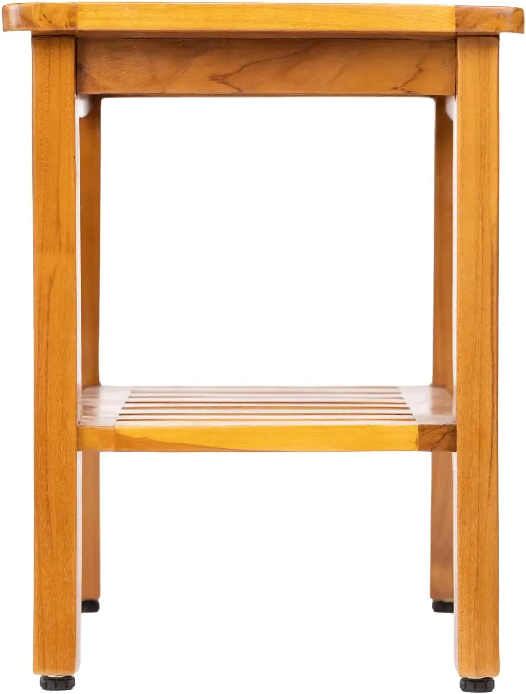 product modern teak wood shower bench with shelf waterproof stool for outdoor patio garden yard  bathroom kitchen-2
