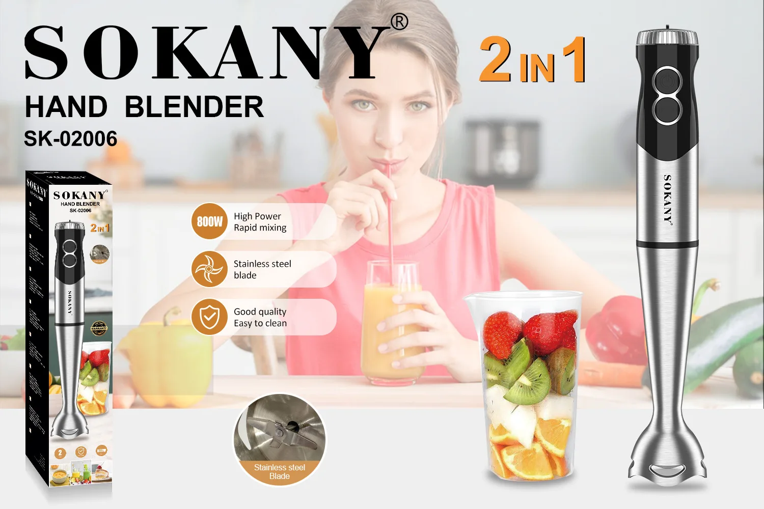 Alibaba.com: SOKANY SK02006 Electric Hand Mixer, 800W Power, 2
