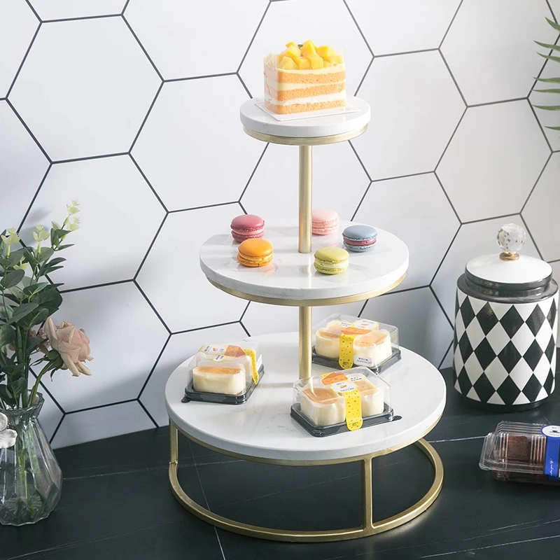 大理石のケーキスタンド 大理石のカップケーキスタンド、パーティー用ベーキングトレイ、カップ