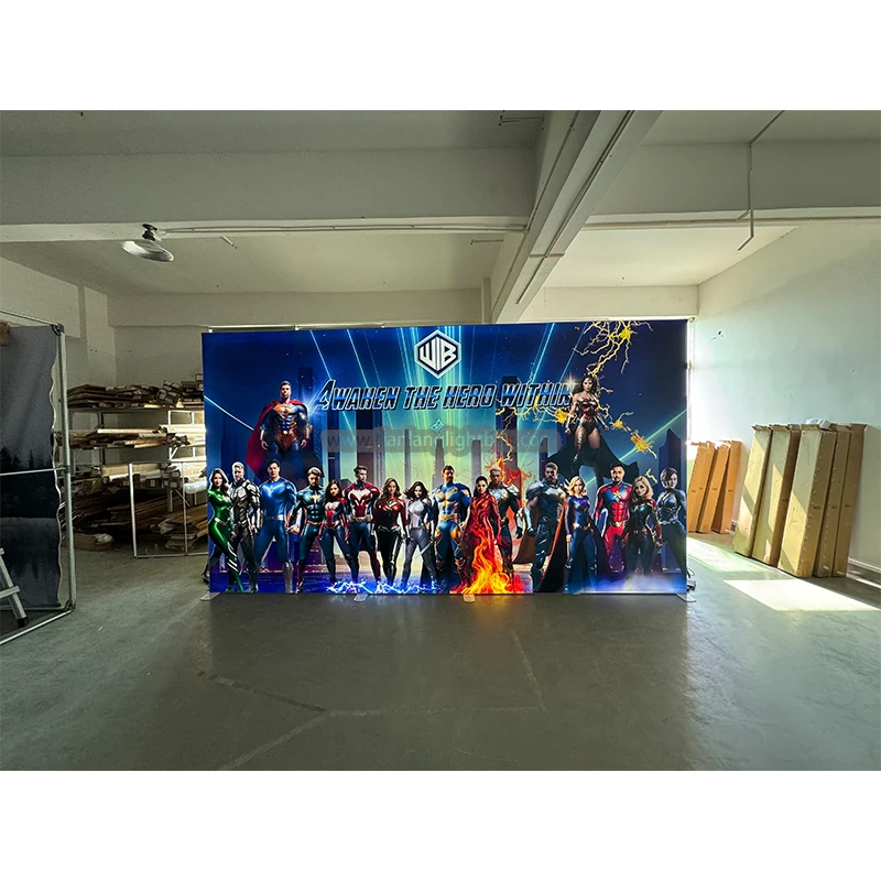 Portàtil Fàcil de Montar Nou Disseny Impressió Personalitzada Marc Pop Up Publicitat Caixa de Llum Retroiluminada Parets d'Escenari Mostra Comercial