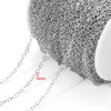 3mm wide, 0.4mm diameter circular chain, Silver