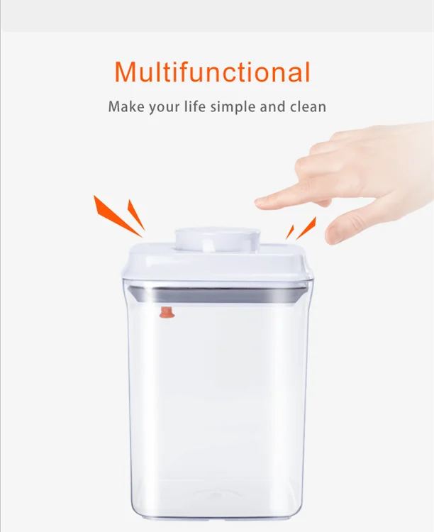 Pop Up Design Airtight Pop Push Kitchen Cereal Dry Food Storage Box