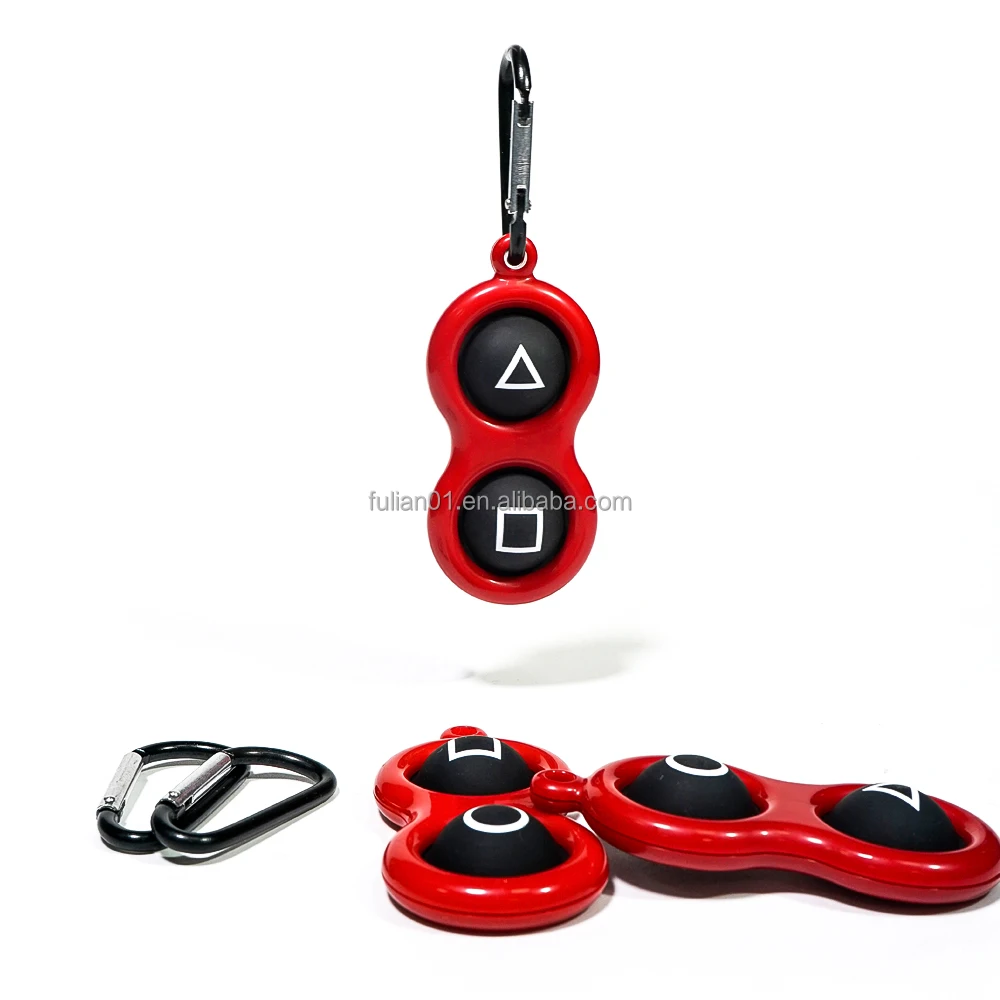 А35 2 кнопки смайлик кальмар игра силиконовая простая димпль Непоседа игрушка сенсорная игрушка с брелком для снятия стресса и анти-тревога