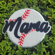 Custom Glitter Chenille Baseball Mama Patch Logo Wholesale Sport Embroidery Patches for Clothing