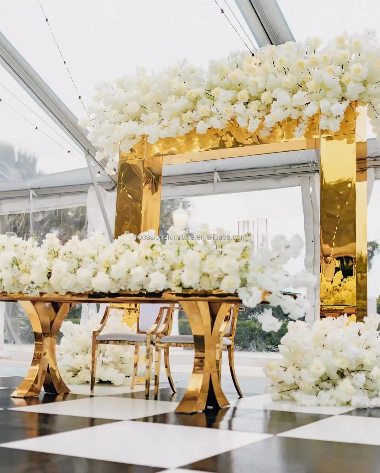 Rectangle Shape Wedding Dining Events Table Bride and Groom Love VIP Table