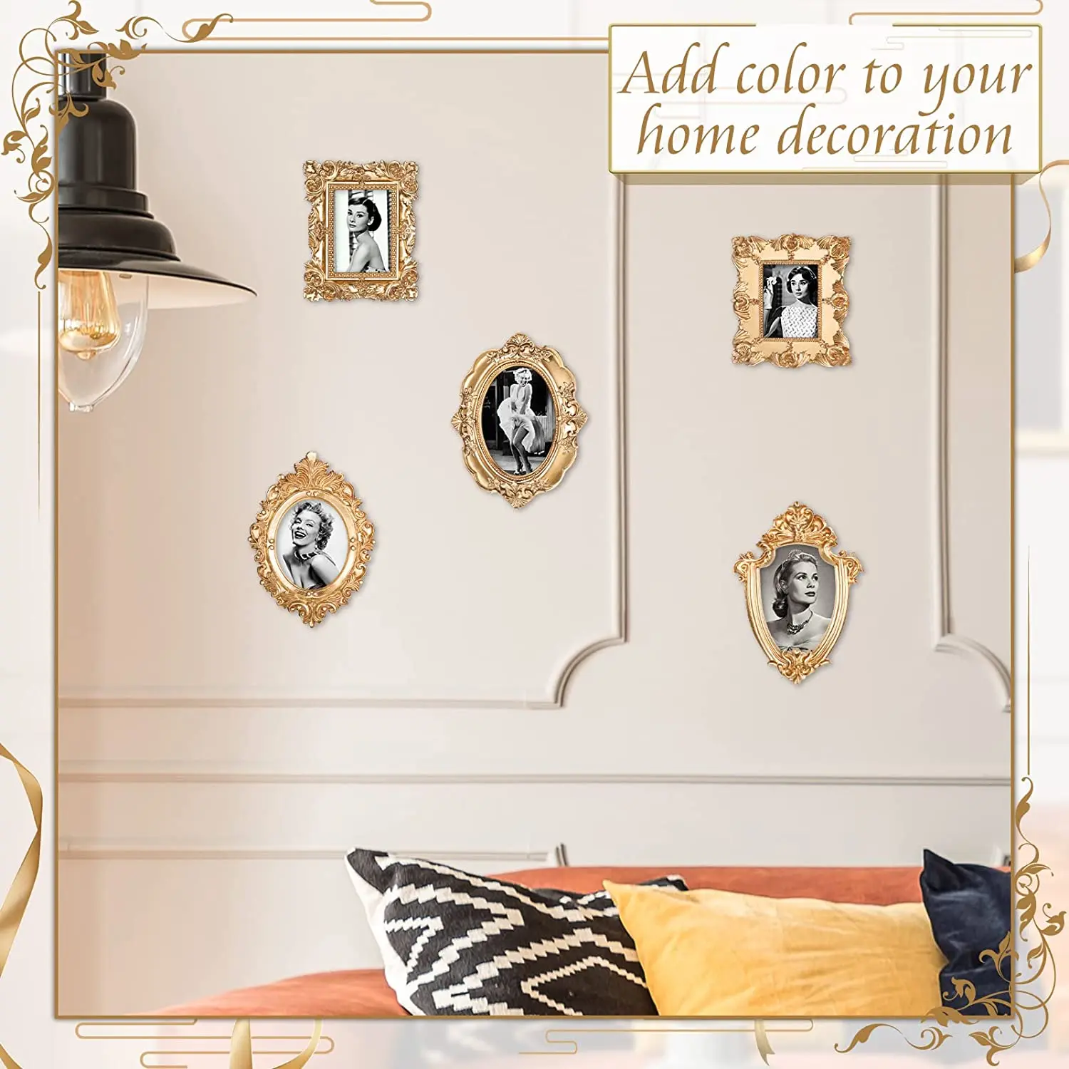 Vintage Gold Frame Ornate Resin Photo Frame - Elegant Gold Picture ...
