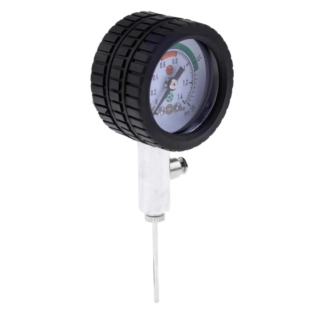 Pompe à Bille Avec Manomètre Intégré - Pour Ballons De Basket, Football, Volley Et Autres Sports - 9