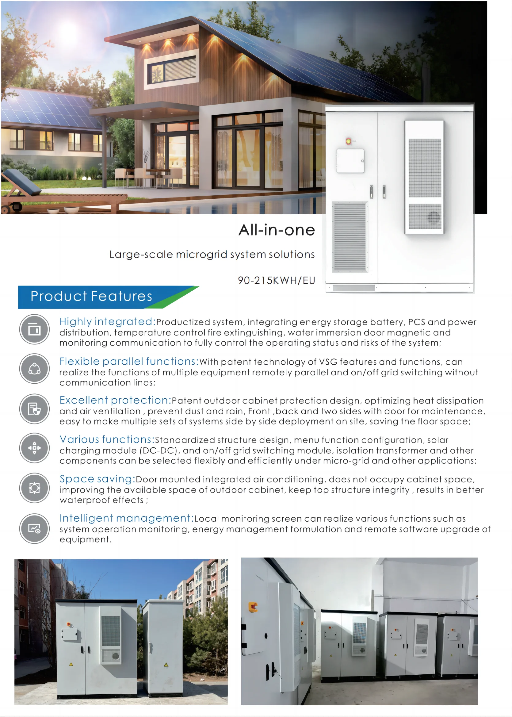 Factory Sale Industrial Commercial Lithium Ion Energy Storage Container System on and off Grid Connection