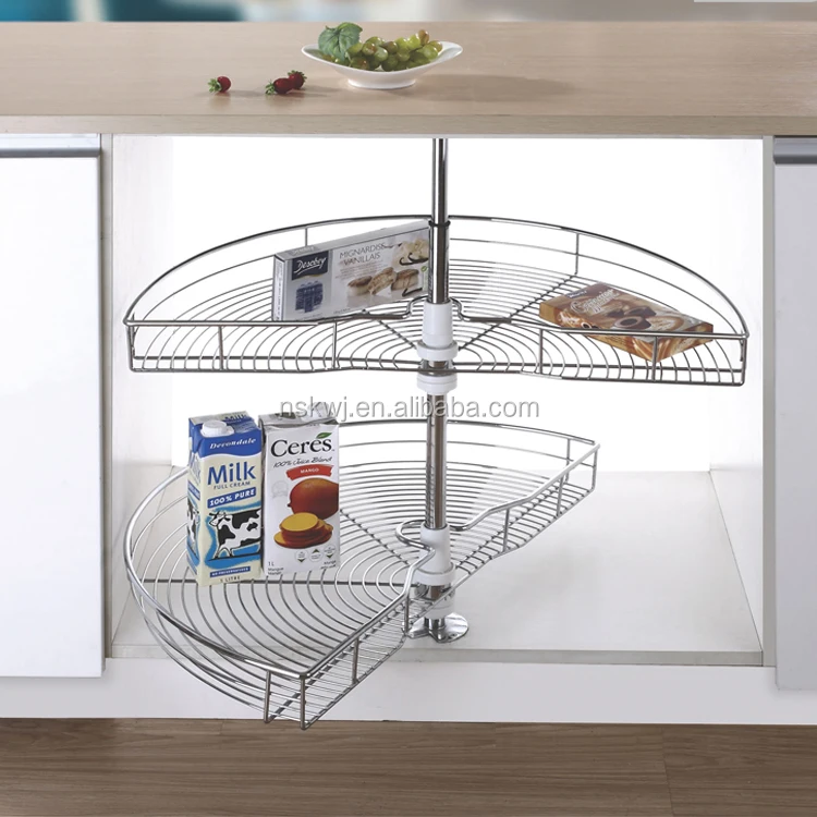 Kitchen Cabinet 270 Degree Swivel Basket Three Quarter Circle