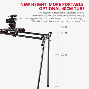 Yelangu Professional Electric Camera Carbon Fiber Track Slr Camera Slide Rail Carrying 50kg Fiber Track Portable Length 210cm detail image