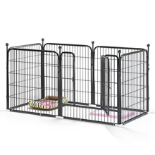 Manufacturer Wholesale Movable Pet Fence Cat Dog Fence Cage Metal Antirust Outdoor Dog Fence