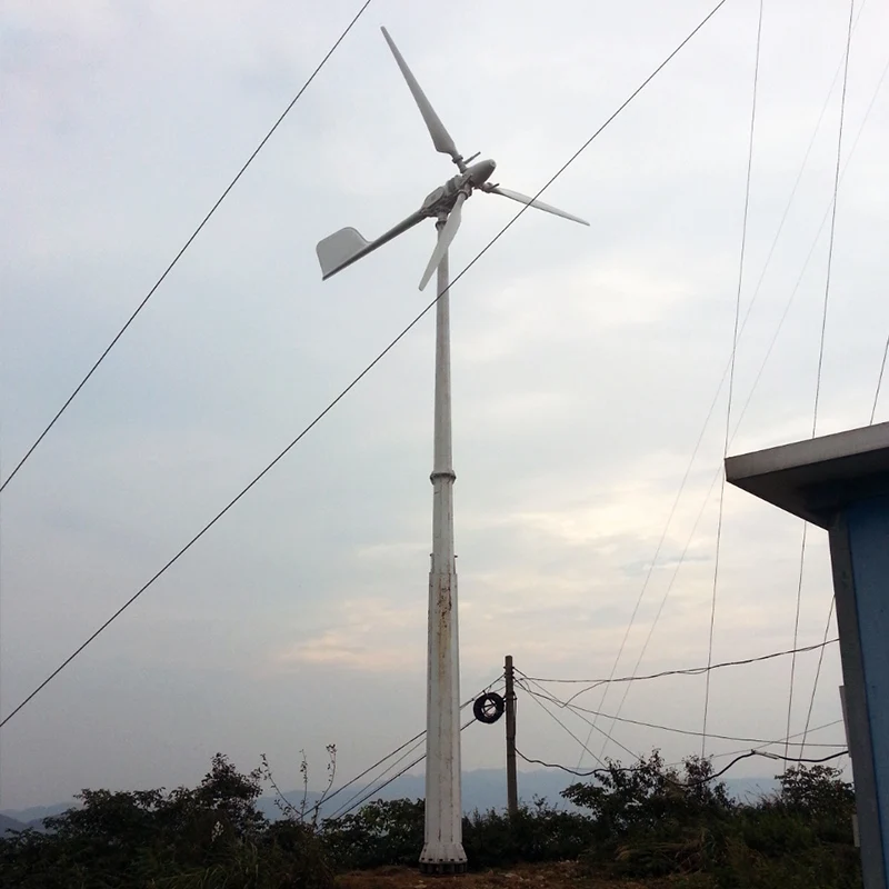 Pitch Controlled Small Eoliene 5 Kw Pret Household Wind Turbine