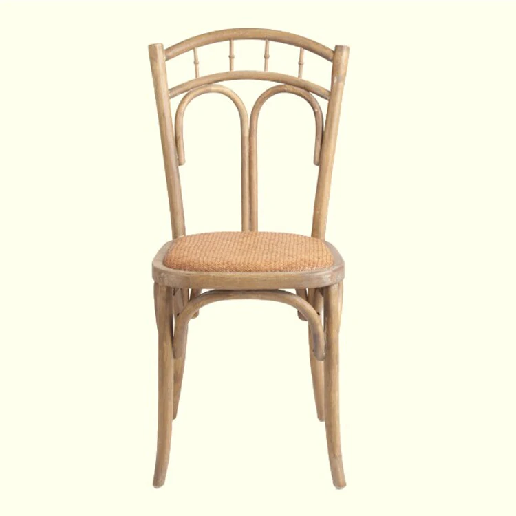 Wooden Antique Rustic Rattan Seat Dining Chair/wedding Chair Oak Wood