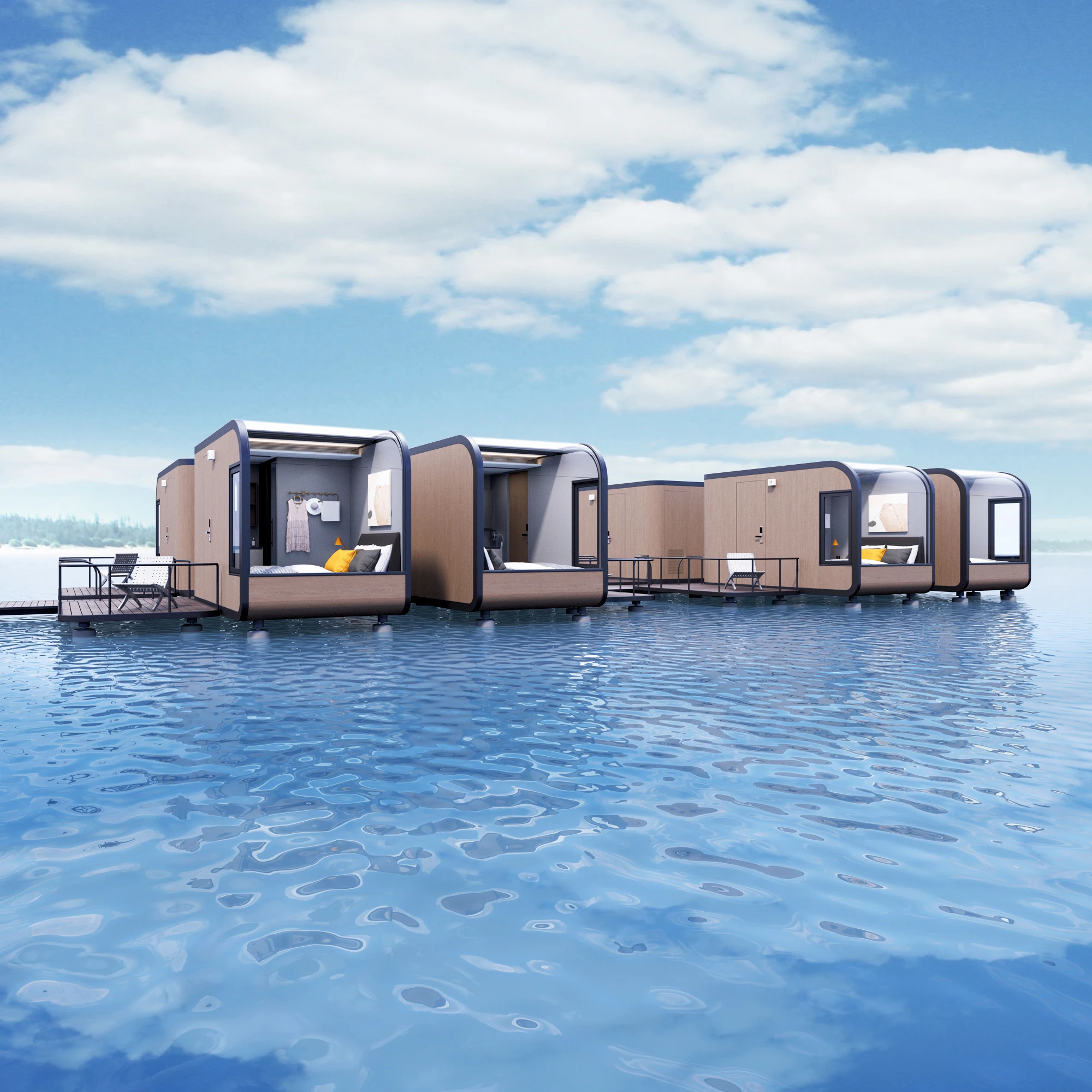 Customized Detachable Mini Space Capsule for Beach Tourism Areas Made of Sandwich Panel Steel Used in Office Buildings Houses