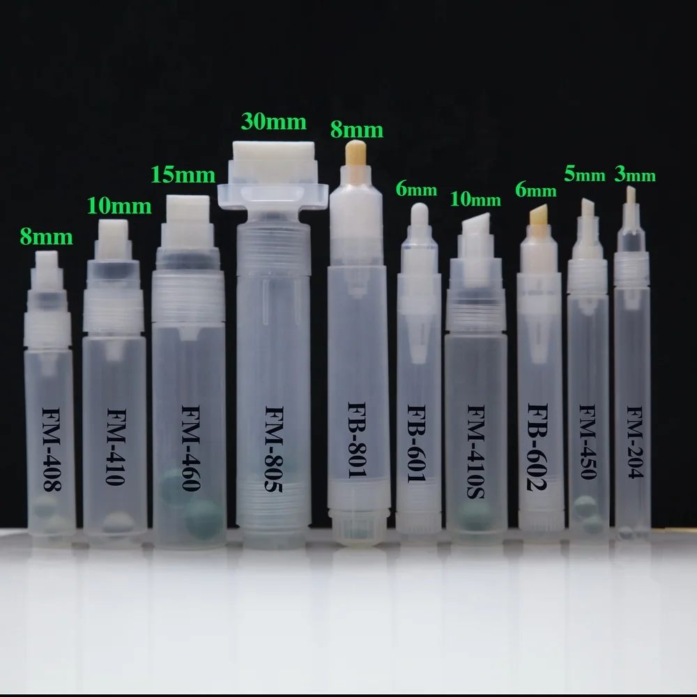 2024 New 15mm Tip 50ml Volume Empty Marker PP Empty Paint Marker Without Ink Empty Marker Pen
