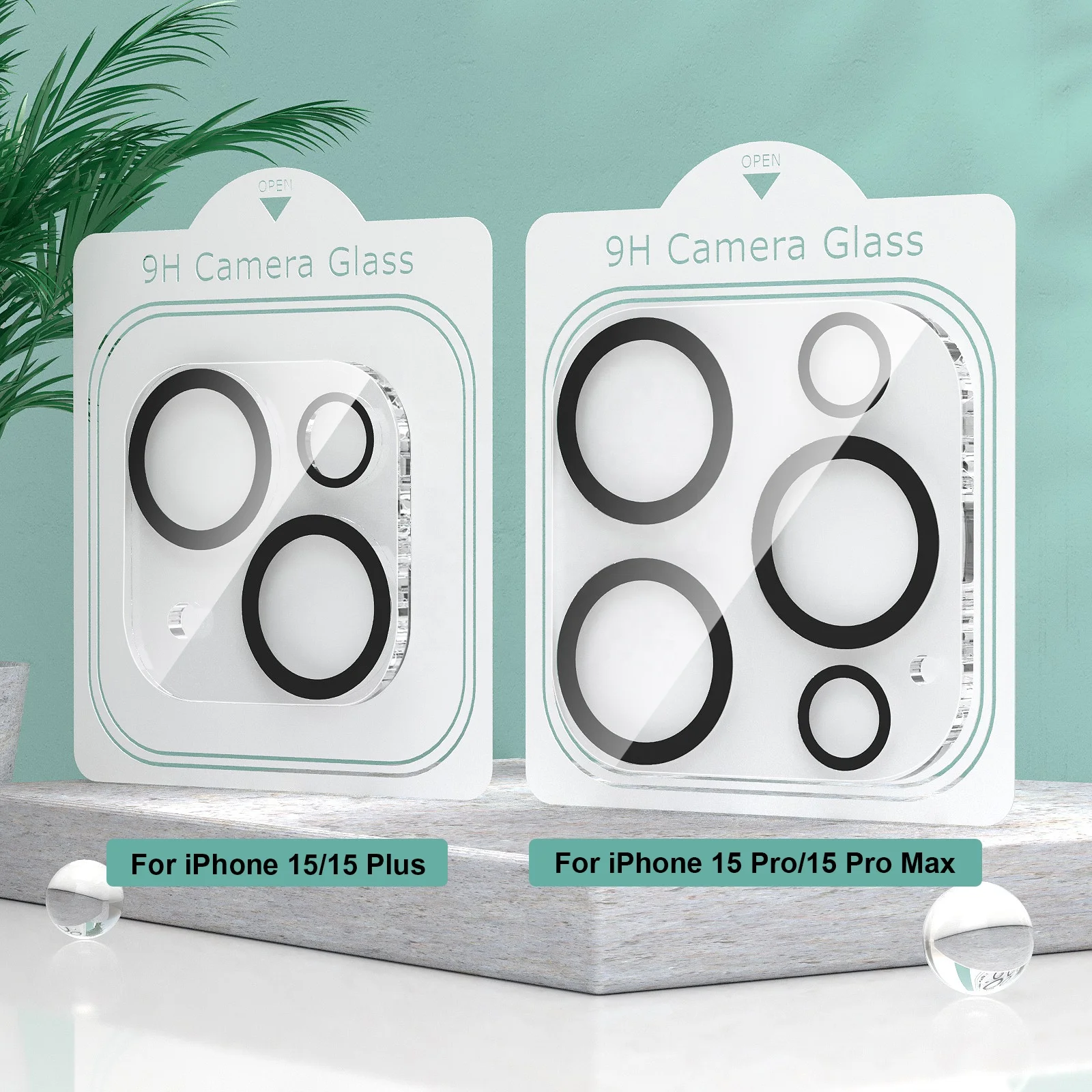 Camera Lens Protector 9H Tempered Glass Protector for iPhone 11 12 13 14 15 Pro Max Camera Lens with Flash Night Shot Circle