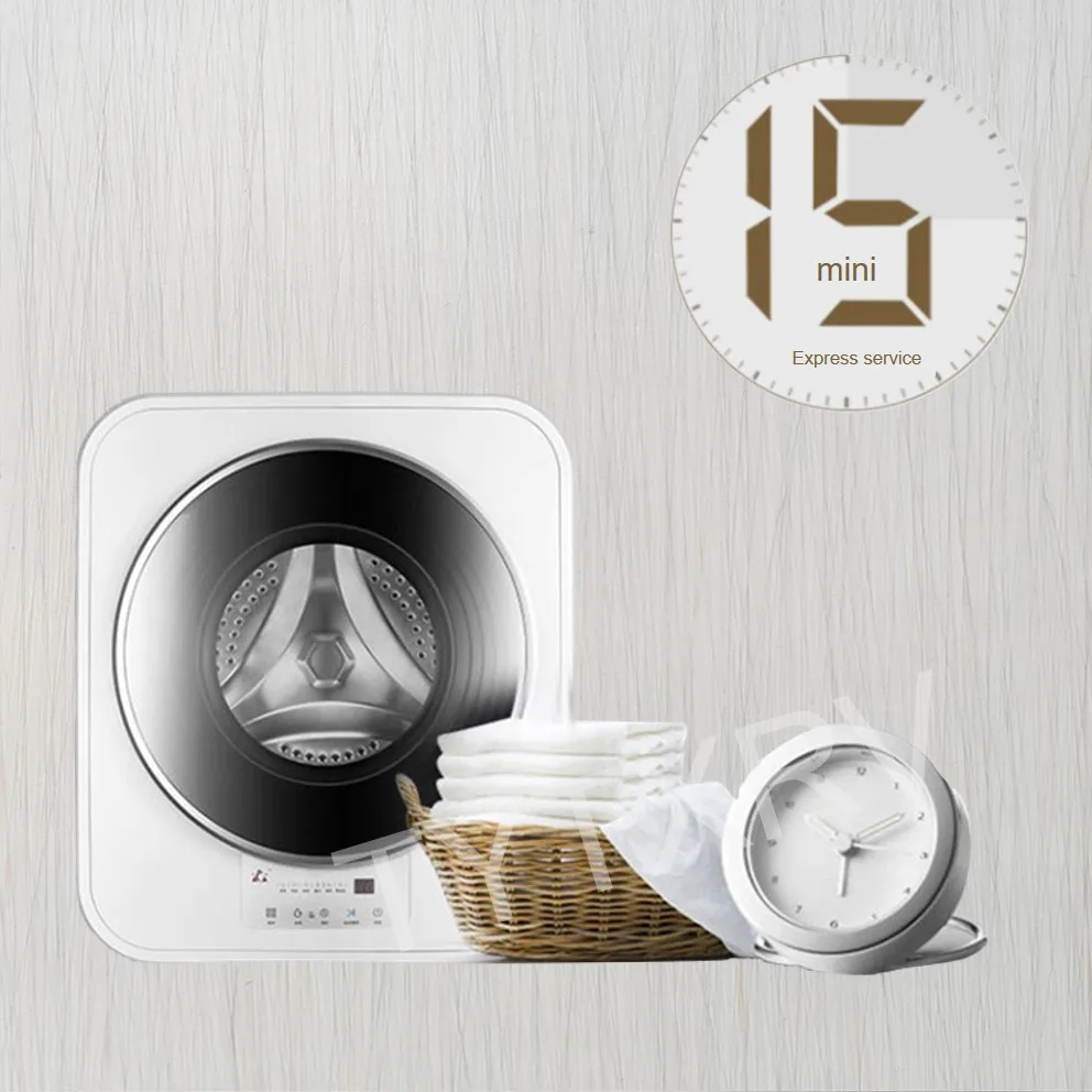 HEYRV 3KG Camping RV Automatic Washing Machine with Dryer Portable Front Loading Washing Machine for Home Caravan Travel
