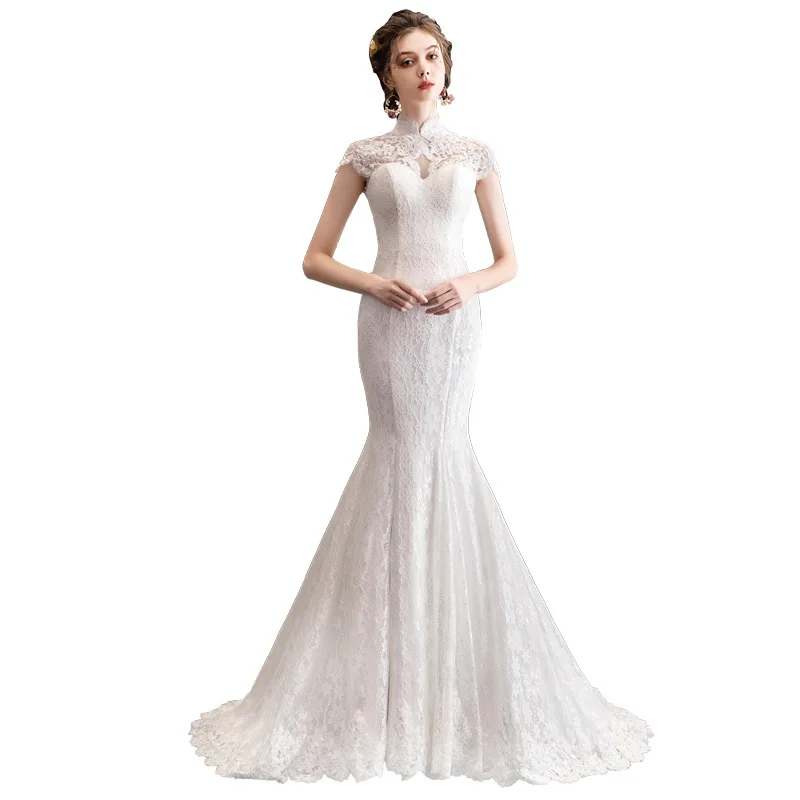 simple white wedding dress bridal fishtail bridal gowns - buy