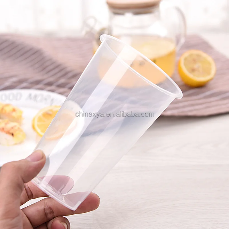 400ML 500ML 600ML Customized disposable transparent square hard plastic dessert cup milkshake smoothie cup supplier