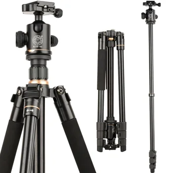 Q520 &146cm Camera Tripod & Professional  Tripod Stand with Q02 Ball Head & Aluminum Portable Tripied for Video Camera