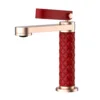 Brushed rose gold+red