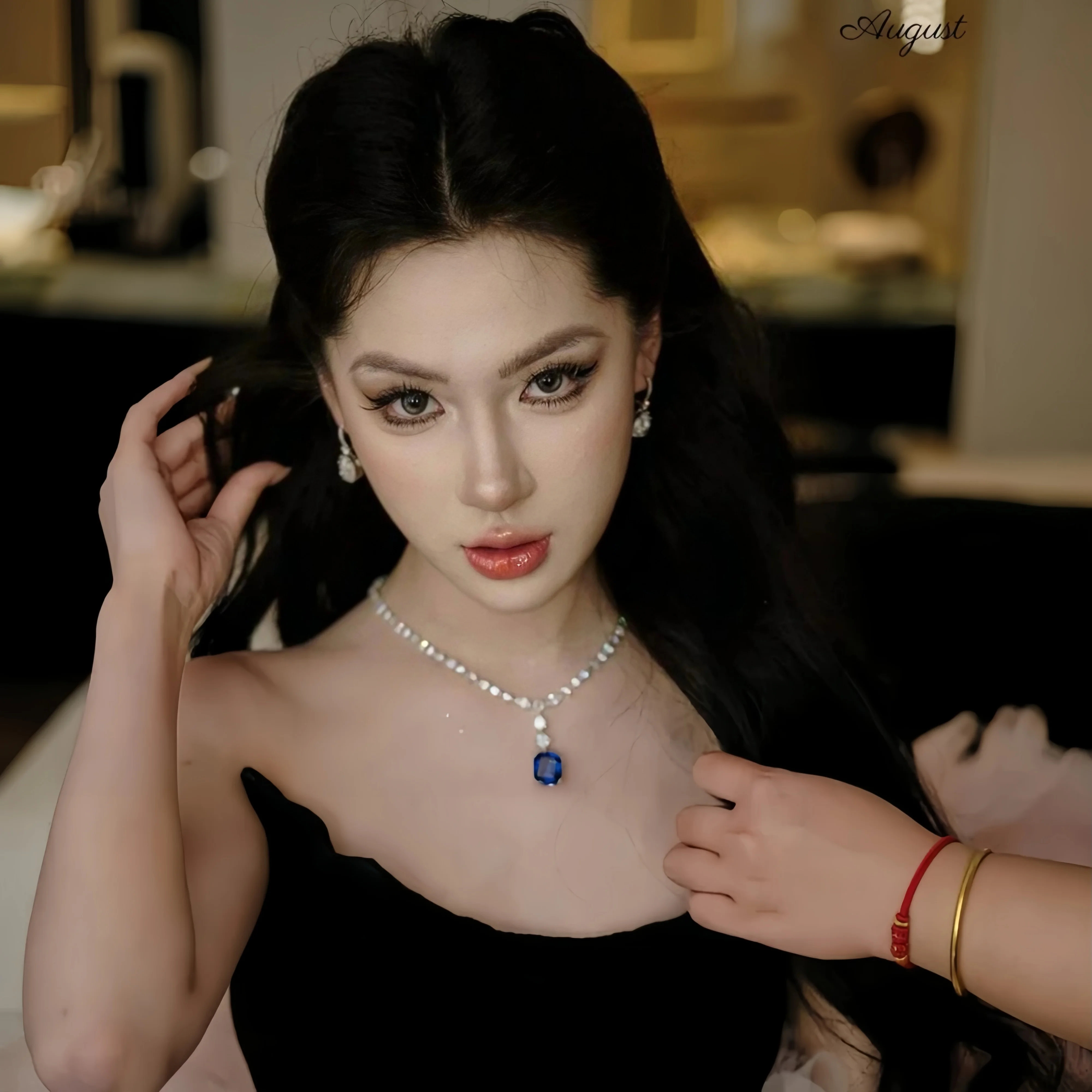 MUSHAN Jewelry Factory Luxury Designs Wedding 925 Silver Fine Jewelry High Carbon Diamond Synthetic Sapphire Pendant Necklaces
