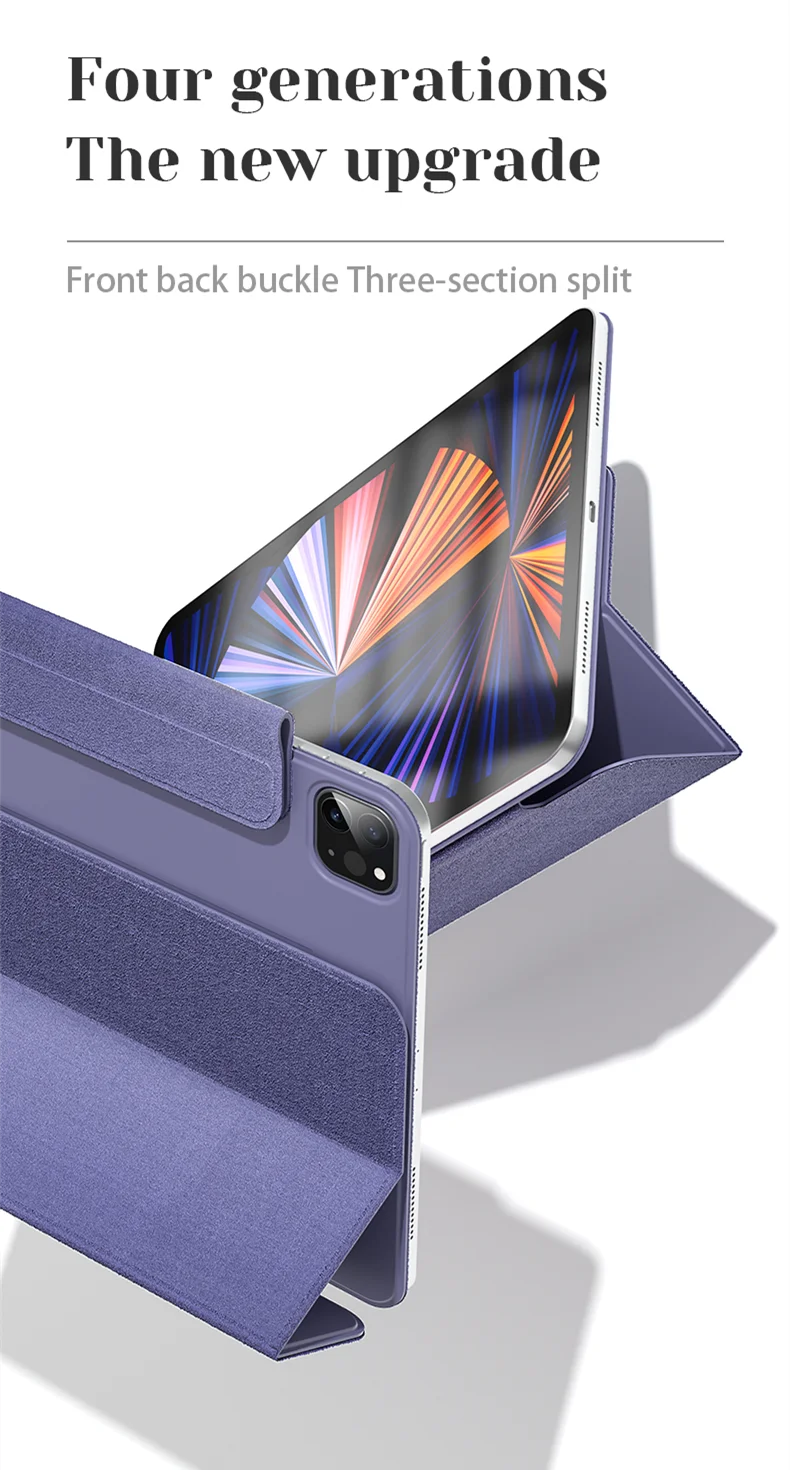 Magnetic Case With Detachable Buckle Smart Folio Case for iPad Mini 6 Case
