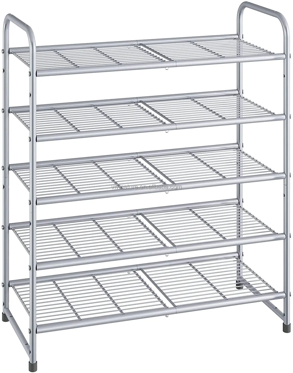 4tier Wire Grid Stackable Shoe Rack - Save Space & Style