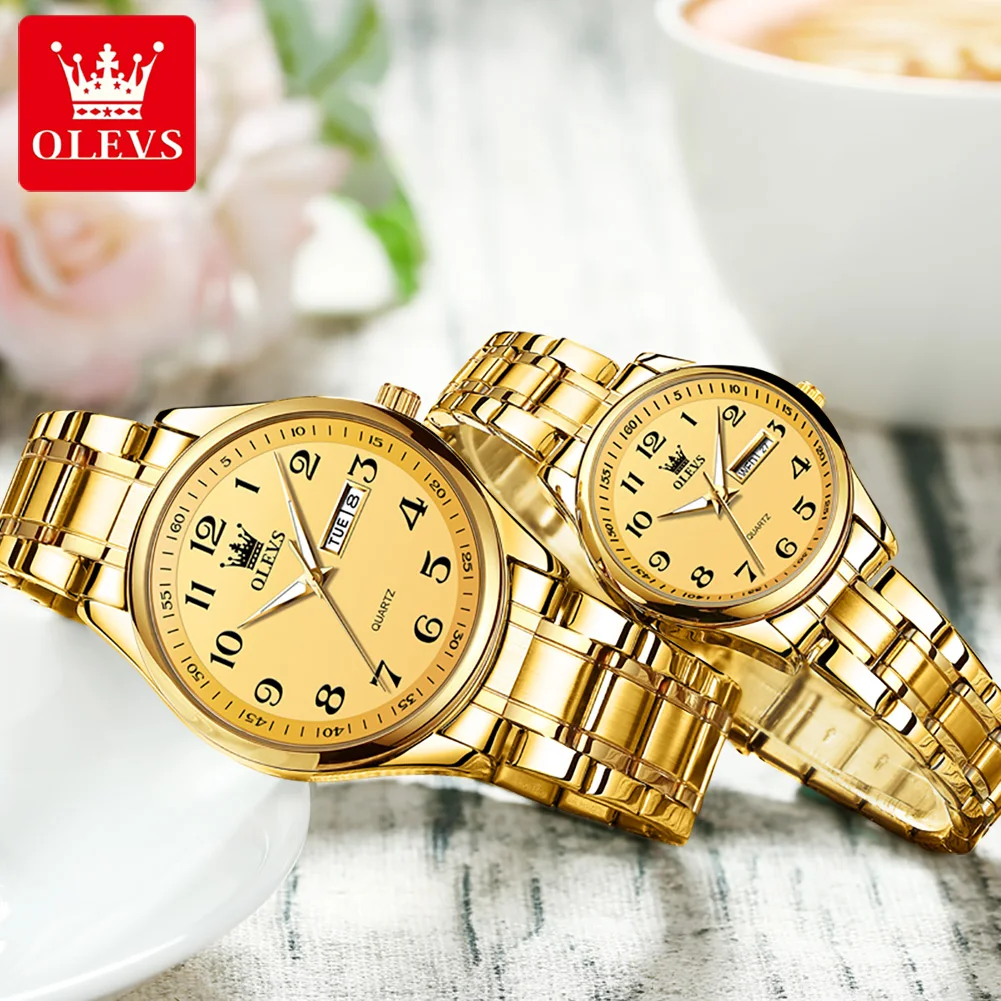OLEVS Orologi da uomo di moda di lusso cinturino in pelle orologio da