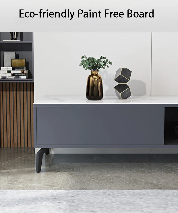 Nordic Light Tea Table Combined With Modern Simple Rock Plate Toughened