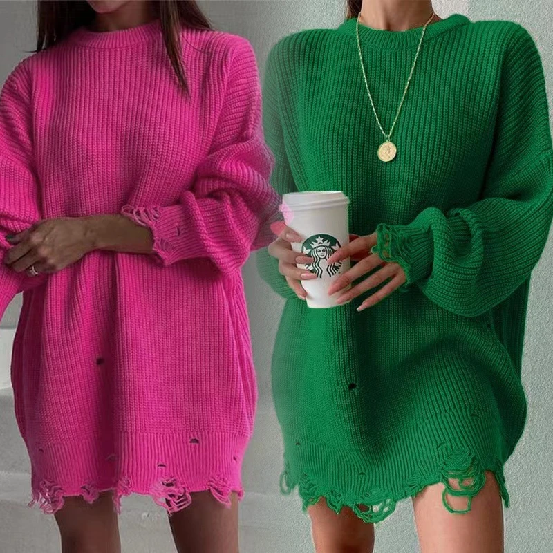 Otoño Invierno Mujeres Suéter De Jerséis Sueltos D... – Grandado