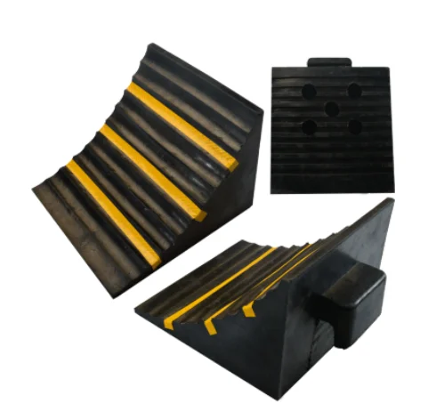 Vehicle Black and Yellow Rubber Truck Wheel Chock Car Stopper for Parking and Loading Sale