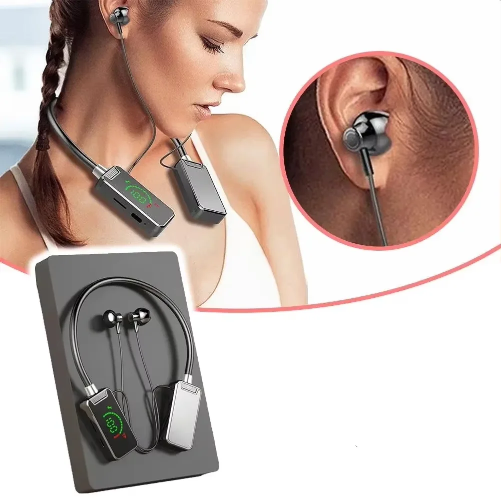 New Neckband BT Headphones Feature An Ultra-long Battery Life LED Digital Display For Sports And Karaoke_voghion.com