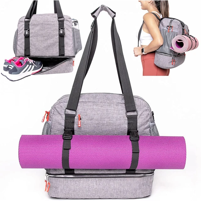 canvas gym bag with yoga mat
