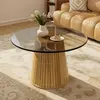 15.8" outer diameter - brown glass tabletop