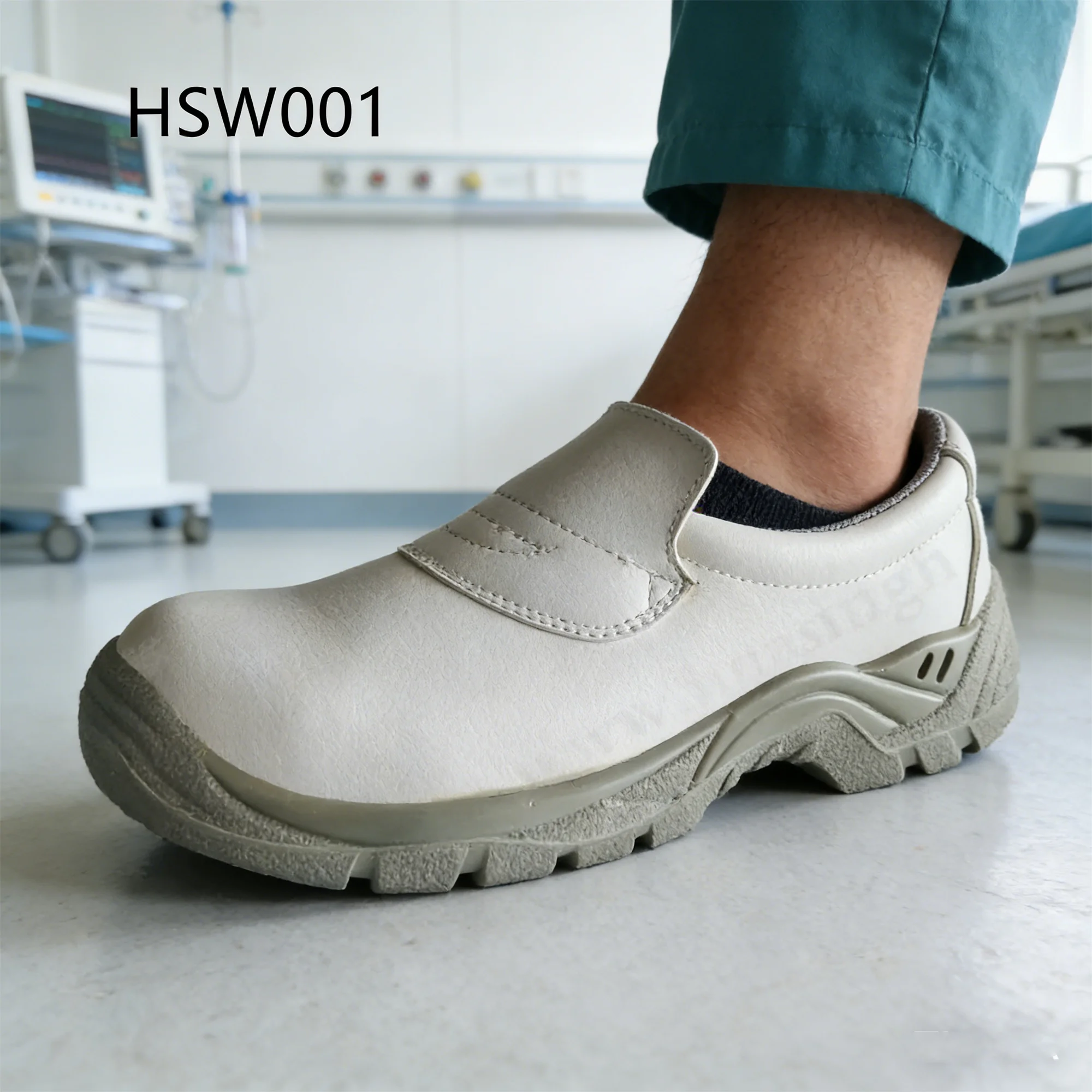 HY,Operating Room Fatigue-proof Outsole White Safety Shoes Lab Using Pull on Style  ESD Work Clogs with Steel Toe HSW001