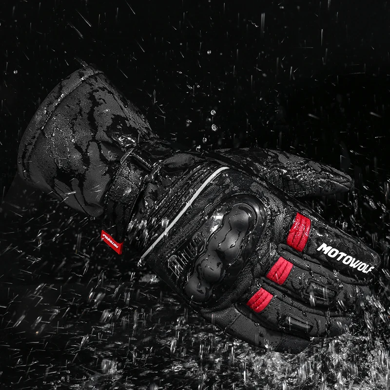 MOTOWOLF Motorcycle Warm Gloves Waterproof Touch Screen Winter Riding Bikers Motorbike Racing Gloves