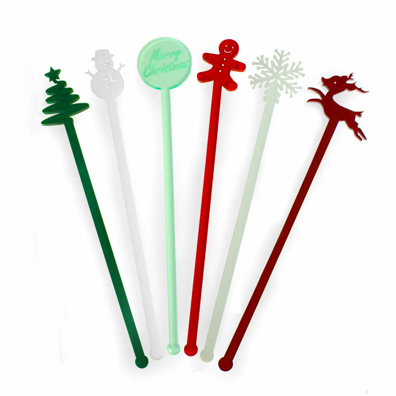 6 Round Fluorescent Swizzle Stick & Stirrer
