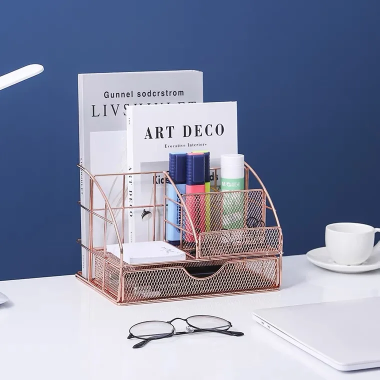 Металлический держатель для карандашей золотого цвета или корзина хранения органайзер стола