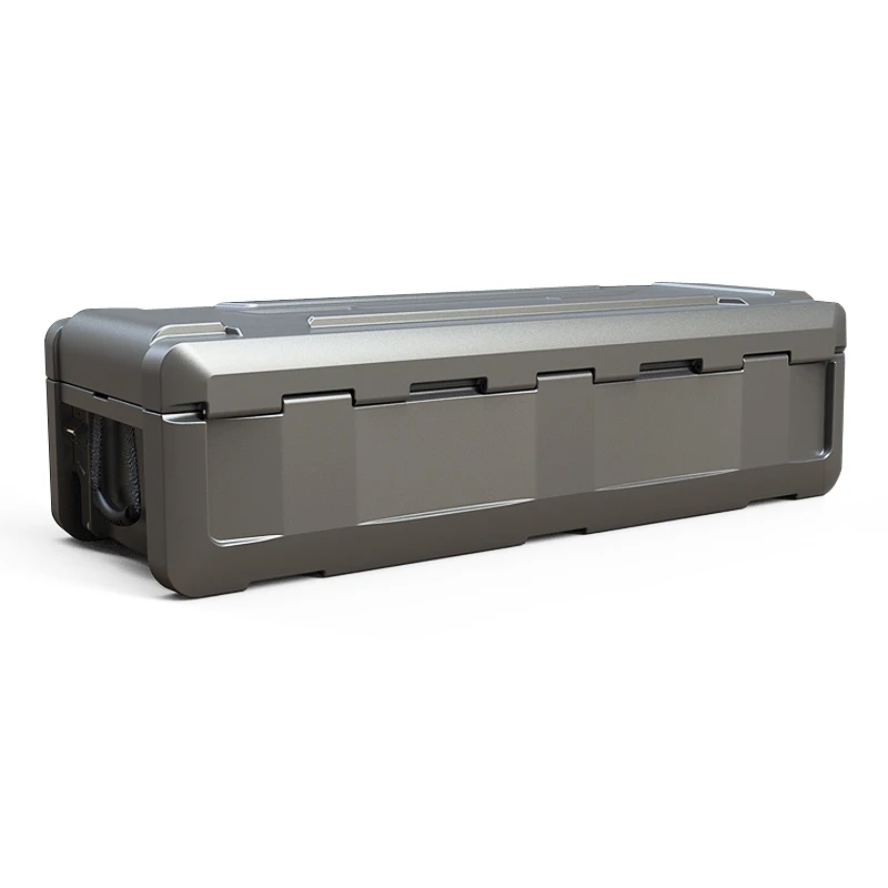 110L  HDPE Roof Rack Low Profile Quick Mount Bracket Cargo Case Hard Plastic Rotomolded Tool Box 4WD Storage Box
