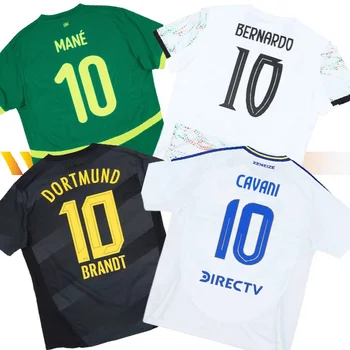 Real Player Version 24-25 Football Jersey Thailand Top Style Fast Dry Long Sleeve Custom Name Printing Automated Cutting Retro