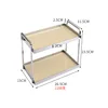 Blanco hueso (estante rectangular acrílico de doble capa)