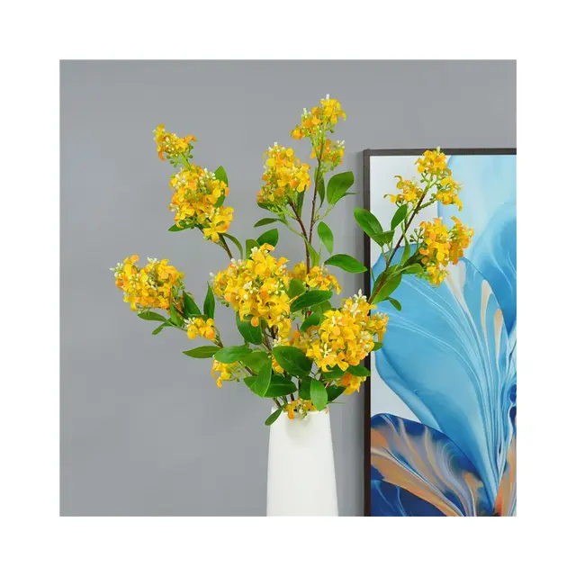 New Arrival Artificial Flowers Wholesale Winter Jasmine Flower Silk Osmanthus  Artificial Orchid for Wedding Home Decor