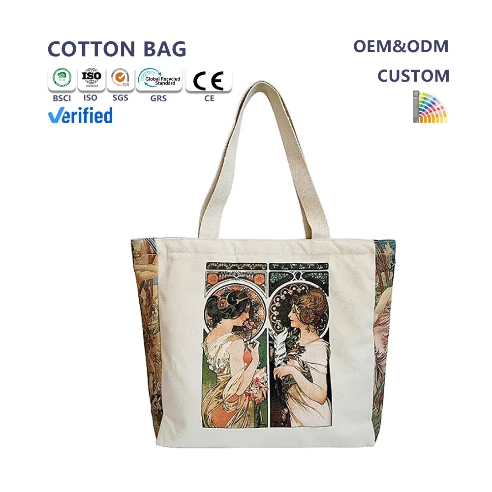 Wholesale Personalized Plain Tote Bag Custom Logo Cotton Canvas Shopping Bag Sublimation Blank Canvas Tote Bags