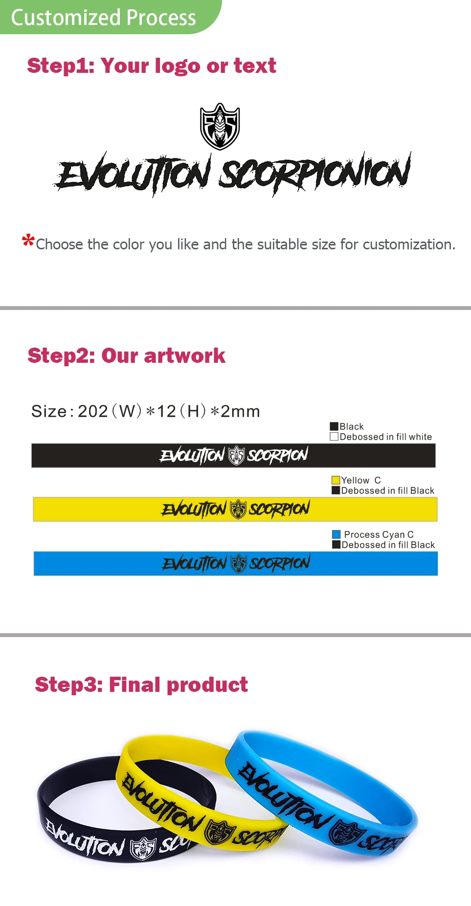 Personalized Design logo Festival Gifts Custom Silicone Wristband