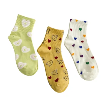 2025 New Colorful Combed Cotton Breathable Women Slouch Socks Laughing Face love Funny Socks Smiley Sports Socks