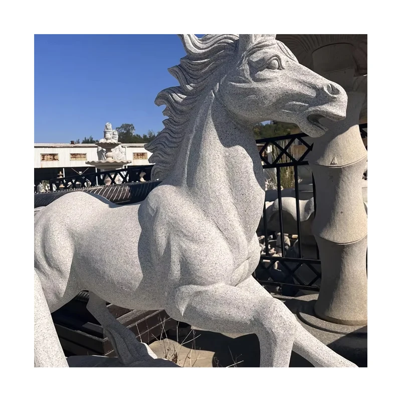 High Quality Stone Horse Sculpture for Outdoor Garden Decor Hand Carving Large Horse Statue