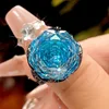 open size Black gold sea blue ring